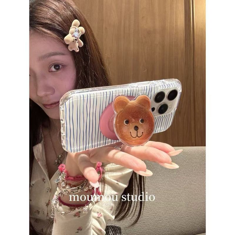 简约涂鸦蓝线条小熊磁吸适用于苹果16promax手机壳15保护套1413女|undefined