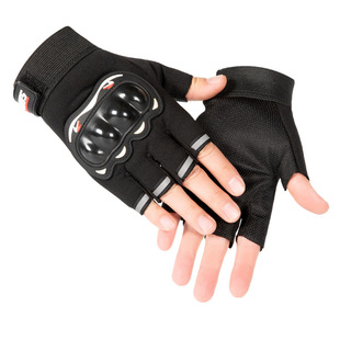 Motorcycle Half-Finger Gloves for Men, Non-Slip, Protective, Wear-Resistant, Motorcycle, Bicycle, Tactical Training Half-Finger Sports Gloves for Women