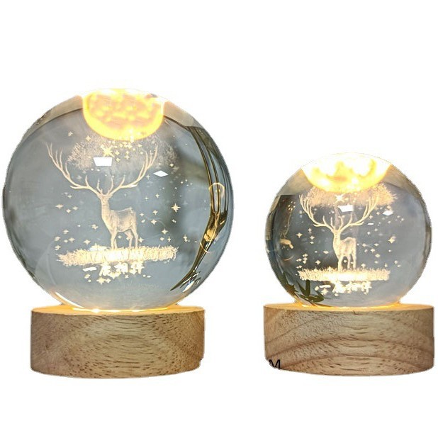 Creativo estrellado noche luz cristal luminoso 3D noche luz dormitorio sueño Luz Decoración decoración actividad empresa regalo