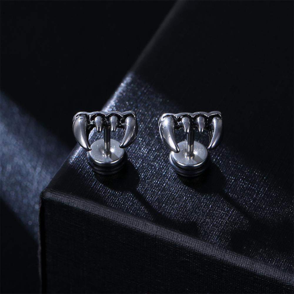 Punk Bat Stainless Steel Plating Earrings 1 Pair