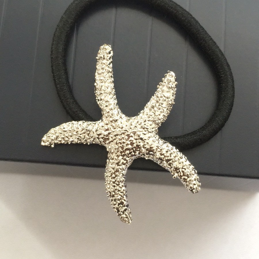 Fuente de la joyería de estilo coreano anillo de pelo de estrella de mar de oro textura de metal cuerda de pelo accesorios para el cabello estilo del océano precio de fábrica