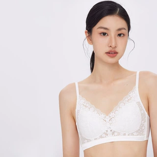 透气网纱蕾丝文胸超薄桑蚕丝收副乳大胸显小显瘦法式无钢圈夏天