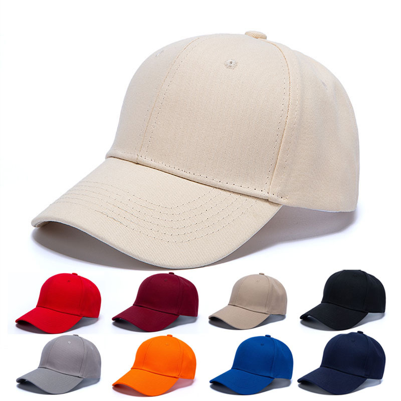 Venta directa de fábrica de gorras de béisbol de algodón de alta gama con logo impreso bordado techo rígido de seis piezas placa de luz sombrero de visera de color sólido