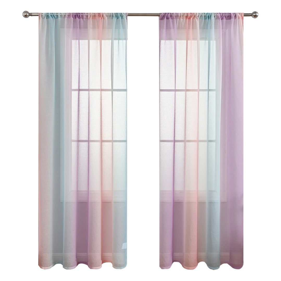 Meikduo SHEIN pantalla de ventana terminada para el cabello, hilo degradado, hilo de ventana verde púrpura rosa, fábrica de origen de cortina al por mayor