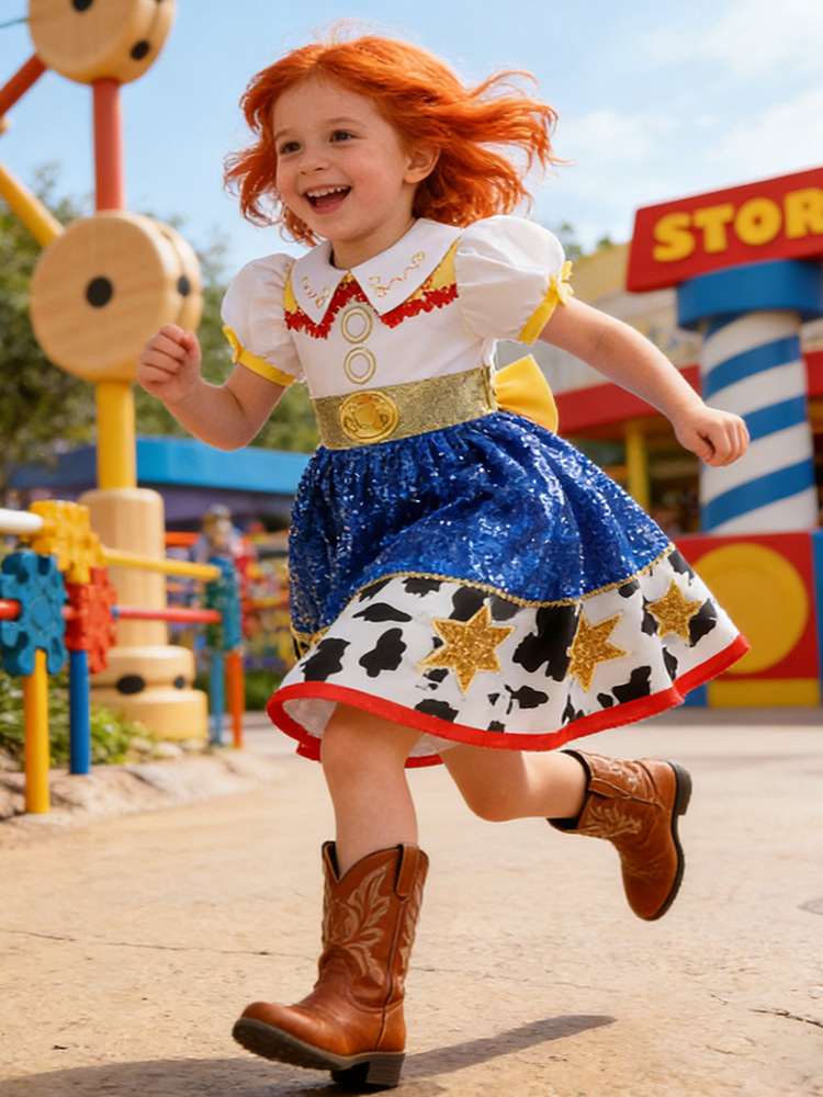 Nuevos productos de niñas vestidos de costura, juguetes, trise, vestidos de cosplay, vestidos de color contrastante para niños