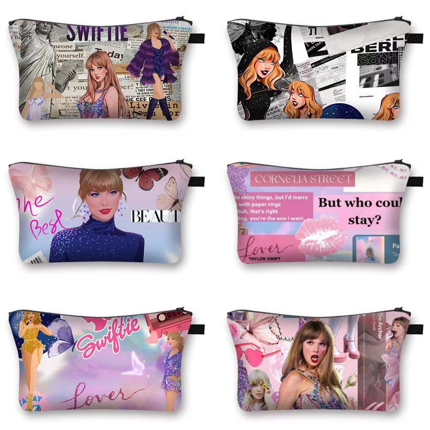 Amazon estilo caliente Taylor Swift bolsa de cosméticos bolsa de almacenamiento de gran capacidad bolsa de mano de moda con estampado femenino de moho