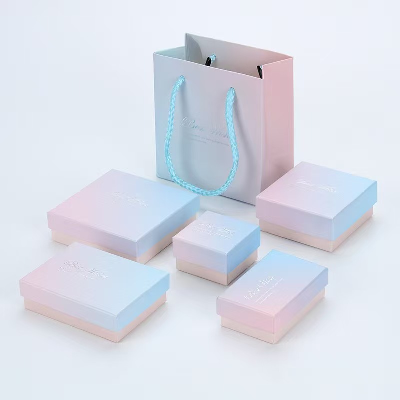 Gradient pink jewelry box jewelry bracelet storage box necklace box jewelry storage box jewelry packaging bag