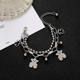 European and American ins cold style girl dark alloy double-layer bear bracelet love heart cross pendant bracelet