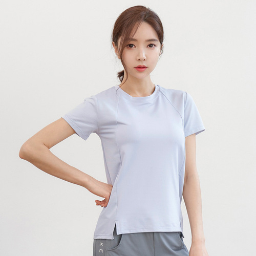 Women's Yoga Set, Short-Sleeve Top, Professional Quick-Dry Breathable Running Clothes, Fashionable Slimming Spring and Summer Fitness Clothes