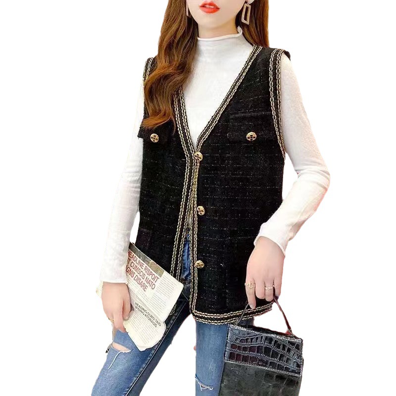 Nueva Suelta todo partido sin mangas torre exterior chaleco Chaleco de punto de terciopelo de imitación de visón de moda para mujer Otoño e Invierno image 7
