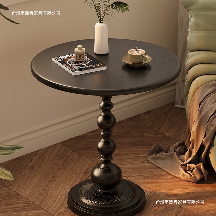 Light Luxury Sofa Side Table, Living Room, Small Coffee Table, Side Table, Retro Corner Table, Iron Bedside Storage, Balcony Small Round Table