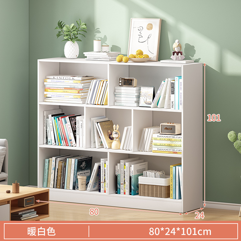 Estantería estante de almacenamiento de piso estantería del hogar multi-capa estante del gabinete de almacenamiento sala de estar simple Plaid gabinete de almacenamiento gabinete