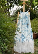 法式旅游穿搭扎染连衣裙子初春2024早春新款女装韩版甜美长裙