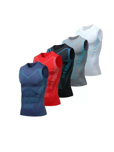 Men's Quick-Drying Sleeveless Vest for Fitness, Running, Training, Tight-Fitting, Elastic, Breathable Sports Vest, Summer Sweat-Absorbent Base Layer