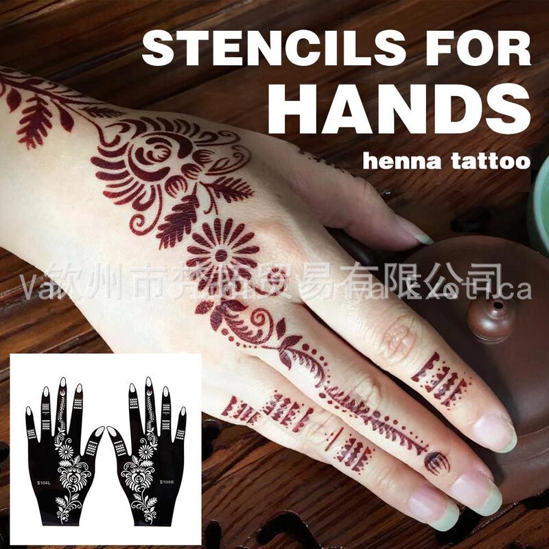 Cross-border Internet Red Hollow Tattoo Template India Haina Cream Body Painting Hand Back Finger Tattoo Sticker Spray Painting Sticker