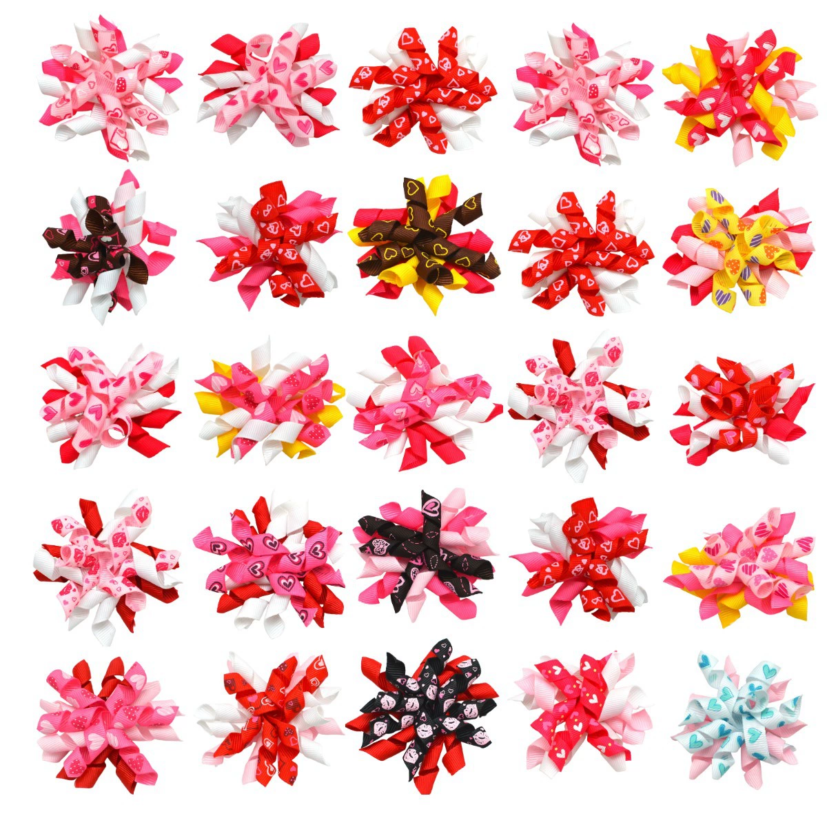 День Святого Валентина marzis Тедди заколка для домашних животных головной убор рулон цветок головной убор персик в стиле сердца