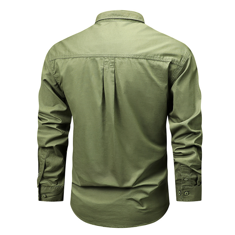 Camisas de trabajo chaqueta chaqueta hombre 2024 primavera y otoño estilo japonés relajado casualidad de color sólido chaqueta de manga larga chaqueta hombre