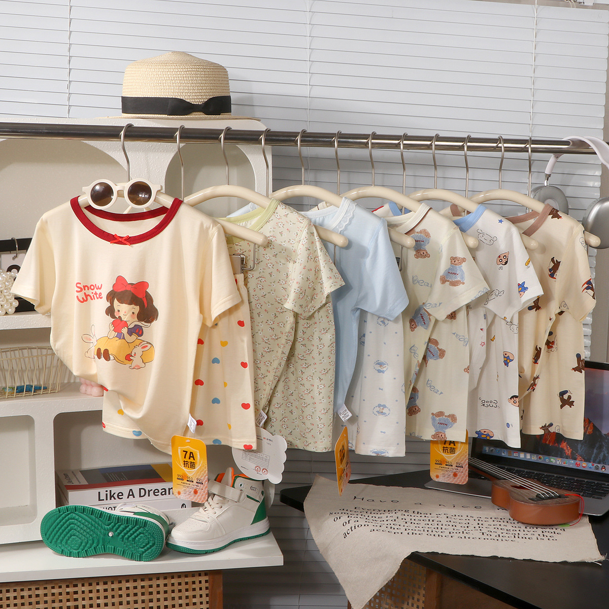 Su bebé, pijamas para niños Lycelle, verano nuevo traje de servicio a domicilio, ropa antibacteriana para niños y niñas, ropa de aire acondicionado