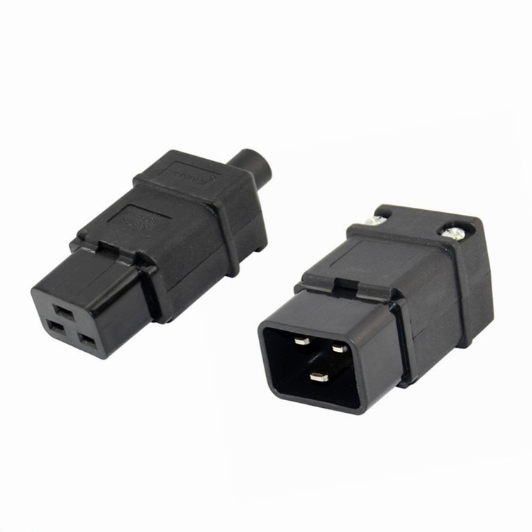 C19 plug detachable wiring female PDU special connector UPS word 16A three horizontal leg IEC320-C19 plug