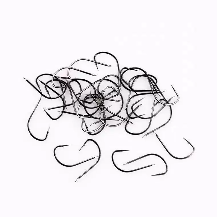 溪流鱼钩蓝色黑色金色有倒刺散装细条鱼钩 鱼钩鱼具批发150一万