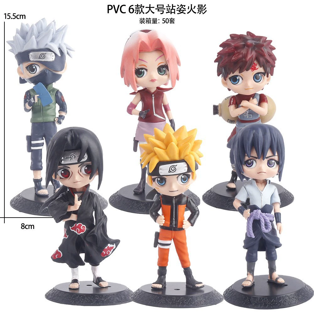 PVC Figure Set (Naruto) — Kakashi, Naruto, Sakura Desktop Ornaments, Multi‑pose Kit
