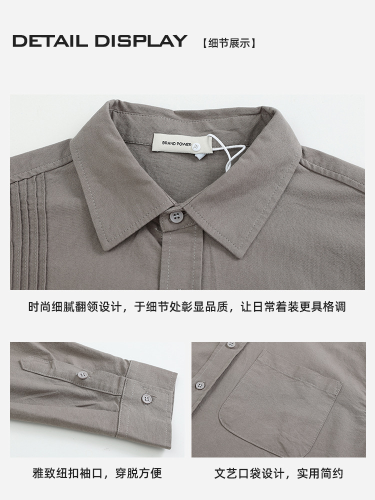Camisas de hombre de algodón con solapa, camisas de hombre de mangas largas, camisas japonesas sueltas de alto nivel, camisas de vestir, camisas de vestir para hombres