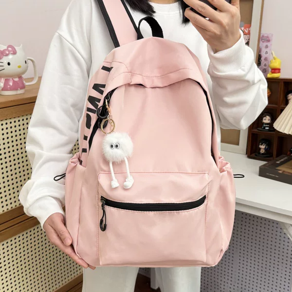 Korean-style letter-print simple versatile backpack for students, large-capacity school bag for middle and high school students