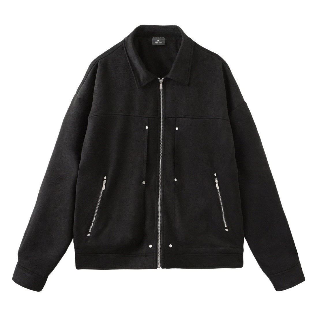 Cremallera básica abrigo hombres Otoño e Invierno Suede ropa herramientas americano 2023 nueva chaqueta de solapa superior moda