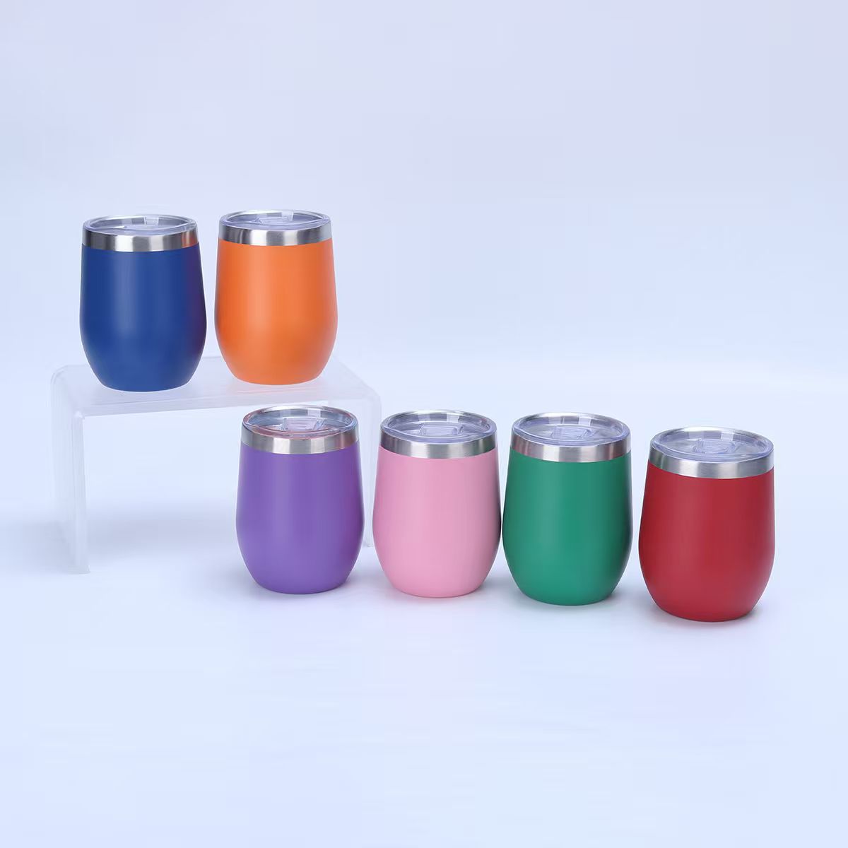 Cross-border lindo multicolor pulverización de huevo taza 304 taza de aislamiento térmico de acero inoxidable vacío portátil en forma de U taza de huevo