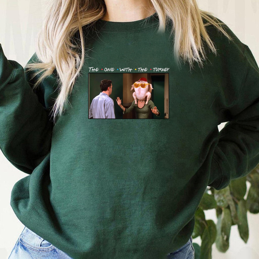 Friends Thanksgiving Sweatshirt Funny Turkey Graphic Hoodie