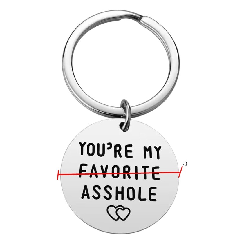 Llavero de acero de titanio caliente eres mi favorito imbilla pareja adornos se puede personalizar al por mayor