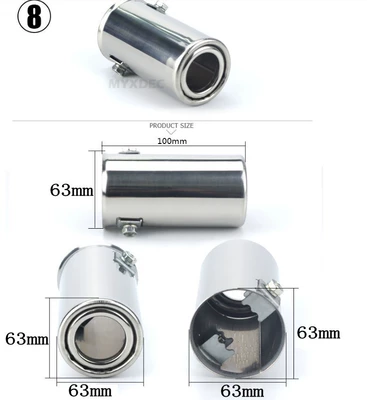 Steel Muffler Tail Pipe Exhaust – Car muffler - gold-round-mouth-platinum-63-support-installation