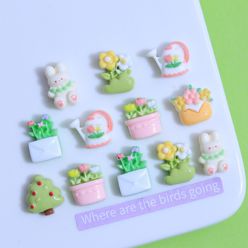 Mini Rabbit garden Children's Fun handmade diy cream glue phone case headdress hairpin jewelry resin accessories wholesale Mini Rabbit garden Children's Fun handmade diy cream glue phone case headdress hairpin jewelry resin accessories wholesale