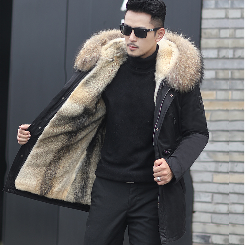 Fur liner raccoon natural color fur collar [removable] volume selling