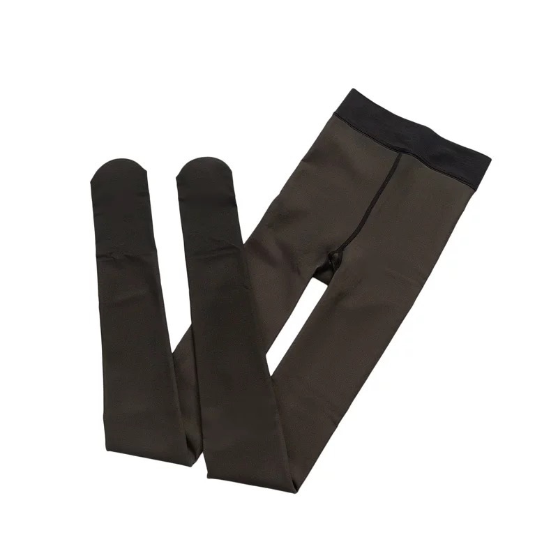 Transfronterizo otoño y invierno nuevo tipo de terciopelo grueso leggings de piel oscura para mujeres azafatas de vuelo de tamaño grande grises falsas de carne en una sola camiseta