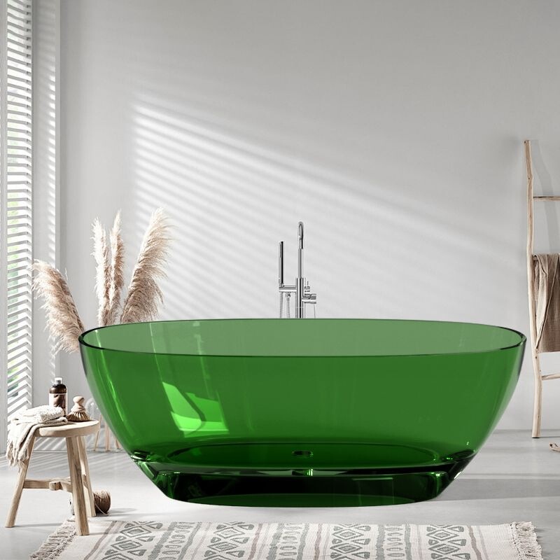 Transparent resin bathtub, crystal-style freestanding artificial stone, colorful integrated design, suitable for hotels, guesthouses, and home use, double bathtub Transparent resin bathtub, crystal-style freestanding artificial stone, colorful integrated design, suitable for hotels, guesthouses, and home use, double bathtub