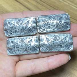 三七老银配件做枕头小鱼太阳桶珠复古银diy文玩手工串珠配饰