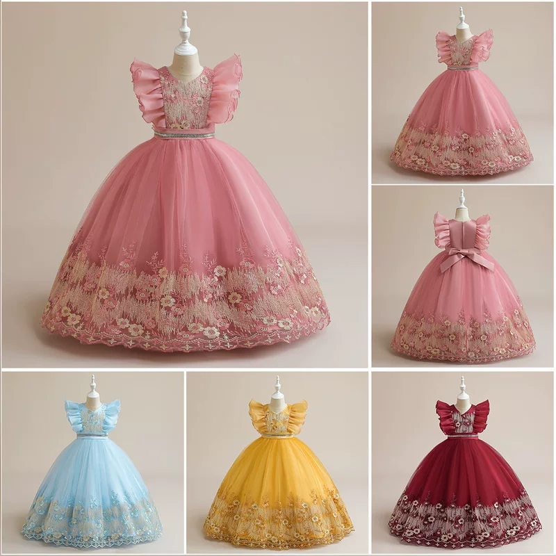 Small princess costume, long skirt, piano performance costume, dress