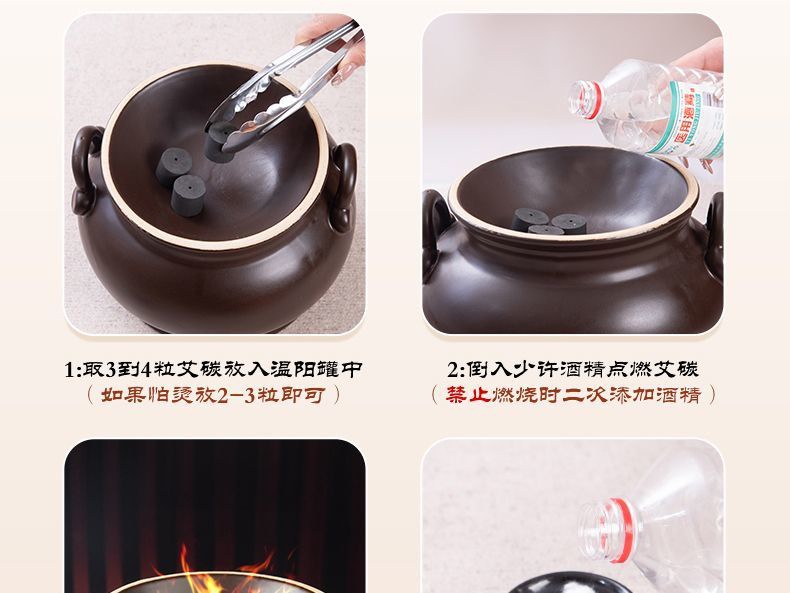 Ruyi Warming Moxibustion Cup Bian Stone Navel Therapy Jar with Fire Bowl Kit for Spa Wellness Care preparation