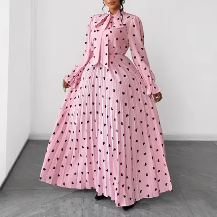 European and American Cross-Border Amazon Women's Plus-Size Long Dress with a Large Hem, Elegant and Stylish Vacation-Style Dress European and American Cross-Border Amazon Women's Plus-Size Long Dress with a Large Hem, Elegant and Stylish Vacation-Style Dress