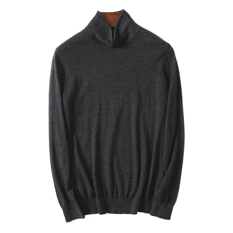 Lishibailan 2025, весенне-осенний мужской тонкий свитер из чистого кашемира с тонким полузамком-черепашкой, деловой повседневный свитер 9191, самый простой для сочетания