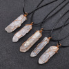 Golden copper white crystal, pendant, fashionable necklace, accessory