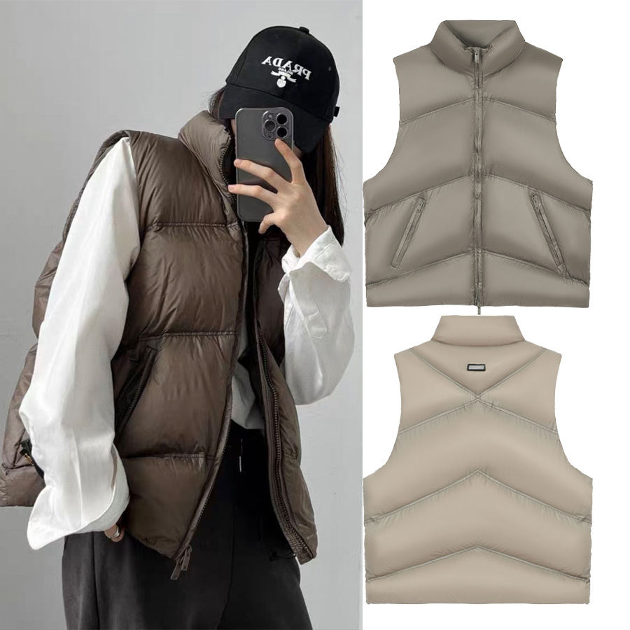 Marca de moda transfronteriza REPRESENT High Street otoño e invierno abrigo de pan de color sólido Chaleco con cremallera suelta abrigo casual