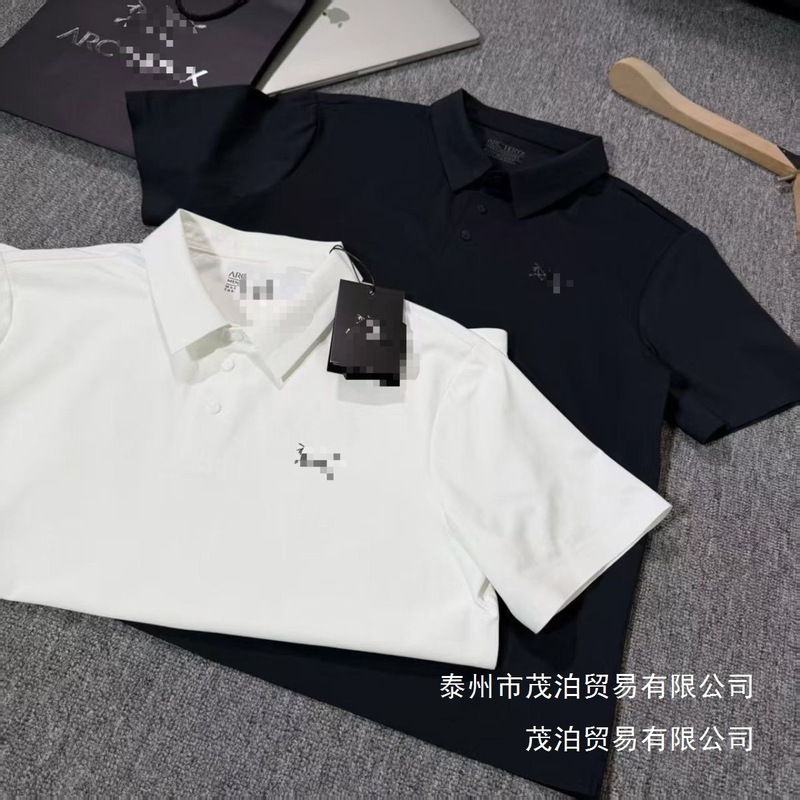 Three-Label Short-Sleeve 26-Inch Summer Printed Business Casual Men's Turn-Down Collar Half-Sleeve T-Shirt Polo Top Thin Wholesale