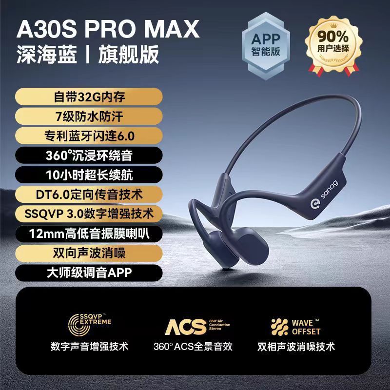 Sanag A30S 骨伝導 Bluetooth ヘッドセット 防水 イヤホン スポーツ ランニング サイクリング専用|undefined