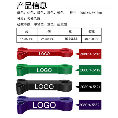 Supply Amazon cross-border factory fitness buttocks slimming elastic band 2080mm yoga exercise resistance band set