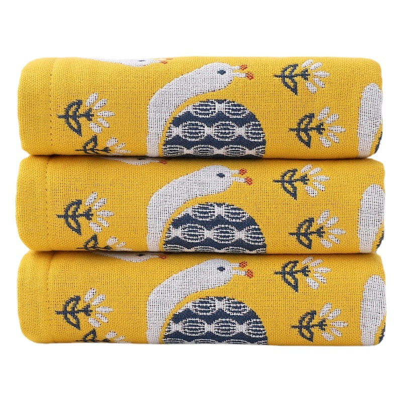 Zhiyang towel four-layer jacquard snail gauze cotton face towel soft absorbent wipe face towel hand gift factory price wholesale