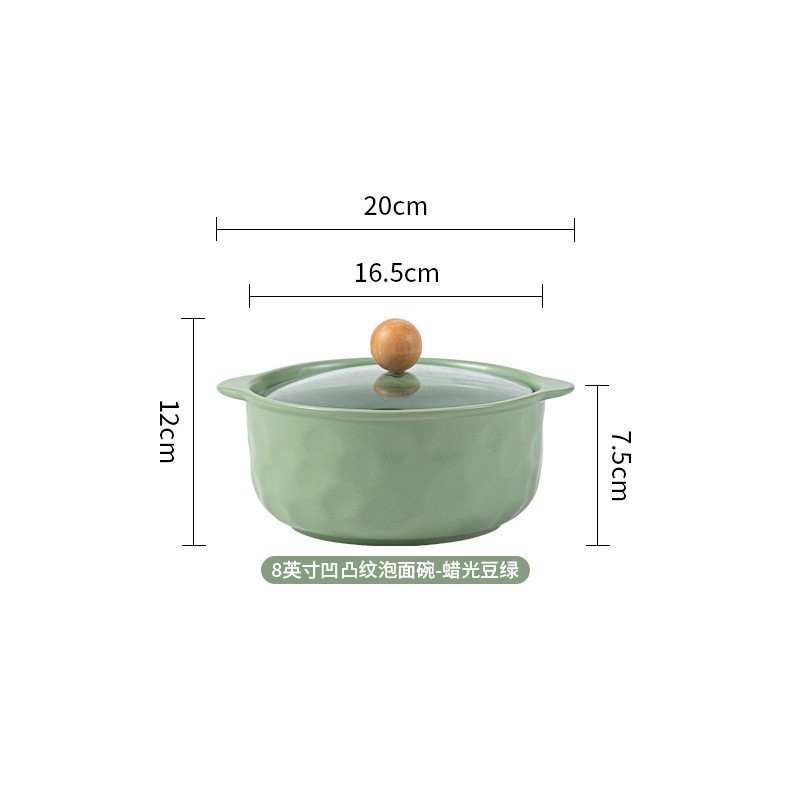 [Customized] simple bol de fideos bol de cerámica bol de alto valor visual multi-tipo con cubierta bol conjunto de mango bol bol de doble oreja