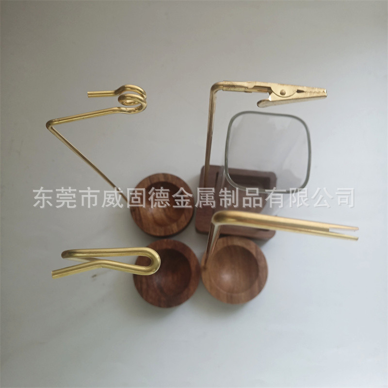 倒挂香插金属配件玻璃香座黄铜棒金属件黄铜香架无底座黄铜棒折弯