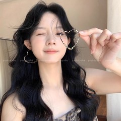 辣妹风复古豹纹爱心耳环女款轻奢高级感气质耳钉小众设计夸张耳饰